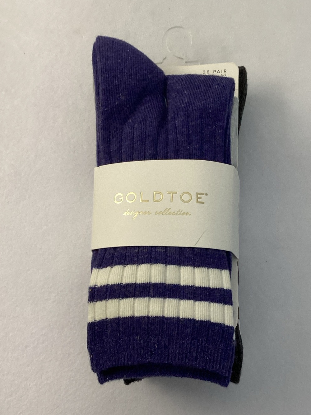 Gold Toe Designer Collection Ribbed Crew Socks - 6 Pairs